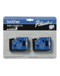 Brother TC-22 Blue-On-White Tapes, 0.5in x 25ft, Pack Of 2
