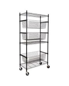 Honey Can Do Sports Equipment Storage Shelving Unit, 6 Tiers, 74-1/2inH x 18inW x 35-3/4inD, Black