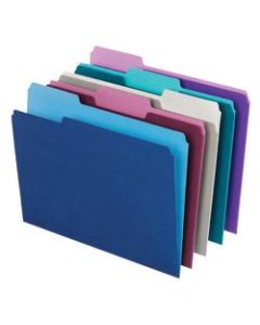 Office Depot Brand 2-Tone File Folders, 1/3 Cut, Letter Size, Assorted Colors, Box Of 100