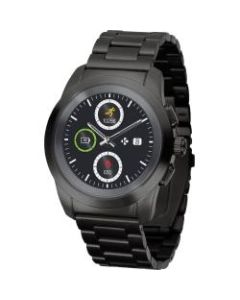 MyKronoz ZeTime Elite Hybrid Smartwatch, Petite, Brushed Black/Metal Link, KRZT1PE-BBK-BKMET