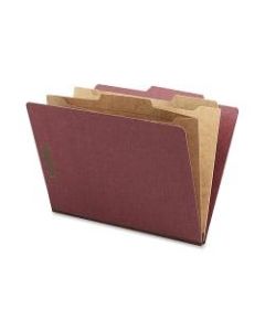 Nature Saver Classification Folders With Pocket Dividers, Letter Size, 100% Recycled, Red, Box Of 10