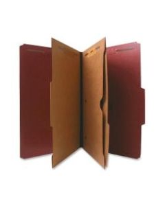 Nature Saver Classification Folders With Pocket Dividers, Legal Size, 75% Recycled, Red, Box Of 10