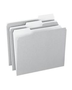 Office Depot Brand 2-Tone File Folders, 1/3 Cut, Letter Size, Gray, Box Of 100