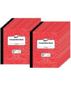 Pacon Grade 3 Composition Books, 9-3/4in x 7-1/2in, Primary Ruled, 24 Sheets, Red Marble, Pack Of 24 Books