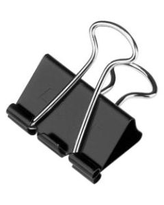 ACCO Binder Clips, Medium, 1 1/4in Wide, 5/8in Capacity, Black/Silver, Box Of 12