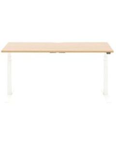 Allermuir Slide Electric Height-Adjustable Standing Desk, 29inH x 60inW x 24inD, Oak/White