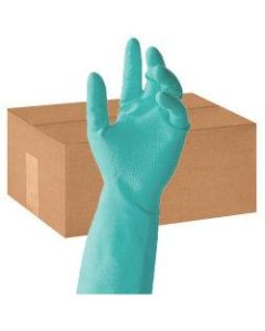 Tronex Flock-Lined Nitrile Multipurpose Gloves, Medium, Green, Pack Of 24