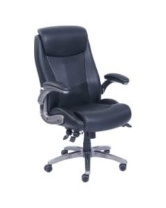 Lorell Revive Ergonomic Bonded Leather High-Back Chair, Black