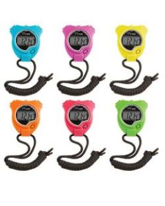 Champion Sports Stopwatches, Assorted Neon Colors, Pack Of 6 Stopwatches