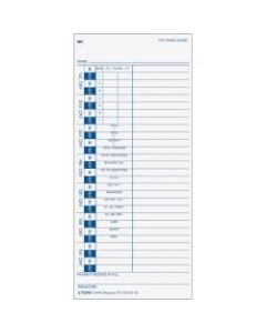 TOPS One-Side Weekly Time Cards - 4in x 9in Sheet Size - White Sheet(s) - Blue Print Color - 100 / Pack