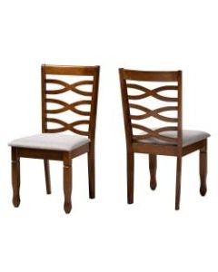 Baxton Studio Lanier Dining Chairs, Gray/Walnut Brown, Set Of 2 Dining Chairs