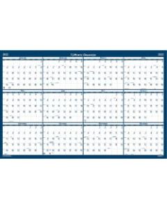 House of Doolittle Dated 66in Laminated Wall Planner - Julian Dates - Monthly - 1 Year - January 2022 till December 2022 - 66in x 33in Sheet Size - 2in x 2.25in Block - Blue, Gray - Paper - Laminated - 1 Each