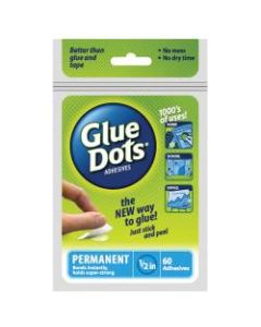 Permanent Glue Dots, Blue, Pack Of 60