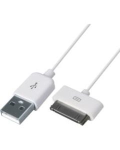 4XEM 10FT 30-Pin Dock Connector To USB Cable For iPhone/iPod/iPad (White) - USB/Proprietary for iPhone, iPod, iPad - 10 ft - 1 x Male Proprietary Connector - 1 x Type A Male USB - White