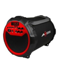 Axess Portable Indoor/Outdoor Bluetooth Cylinder 2.1 Speaker, Red/Black