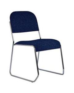 OfficeStor Series 601 Padded Fabric Seat, Fabric Back Stacking Chair, 18in Seat Width, Galaxy Blue Seat/Chrome Frame, Quantity: 1