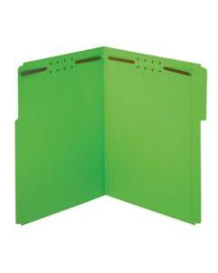Office Depot Brand Color Fastener File Folders, Letter Size (8-1/2in x 11in), 2in Expansion, Green, Box Of 50