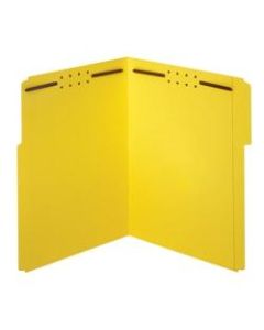 Office Depot Brand Color Fastener File Folders, 8 1/2in x 11in, Letter, Yellow, Box of 50