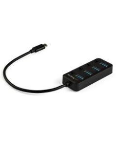 StarTech.com 4-Port USB C Hub - 4x USB-A Ports with Individual On/Off Switches - Portable USB-C to USB 3.0 Hub - Bus-Powered USB Type-C Hub - Connect your USB devices with ease with this USB C hub featuring individual On/Off switches