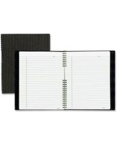 Blueline NotePro Hard Romanel Cover Notebook - Letter - 100 Sheets - Twin Wirebound - Ruled - 8 1/2in x 11in - Black Cover - Pocket, Hard Cover, Index Sheet, Micro Perforated, Self-adhesive Tab - Recycled - 1 Each