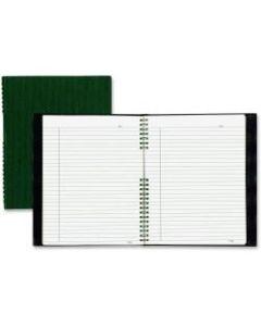 Blueline NotePro Hard Romanel Cover Notebook - Letter - 100 Sheets - Twin Wirebound - 8 1/2in x 11in - Green Cover - Pocket, Hard Cover, Index Sheet, Micro Perforated, Self-adhesive Tab - Recycled - 1Each