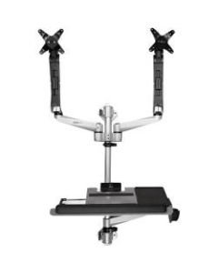 StarTech.com Wall Mounted Computer Workstation - Premium - Articulating Dual Monitor Arm - Keyboard Arm - Wall Mount Sit Stand Desk - Compact wall mounted computer workstation for dual monitors up to 30in (up to 19.8lb/9kg per display