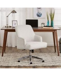 Serta Leighton Mid-Back Office Chair, Ivory/Chrome