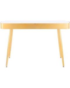 LumiSource Harvey 48inW Desk, Gold/White
