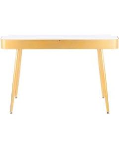 LumiSource Harvey 48inW Desk, Gold/White