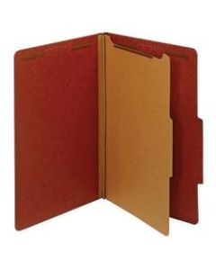 Office Depot Brand Classification Folders, 1 Divider, Legal Size (8-1/2in x 14in), 1-3/4in Expansion, 100% Recycled, Red, Box Of 10