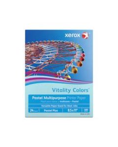 Xerox Vitality Colors Pastel Plus Multi-Use Printer Paper, Letter Size (8 1/2in x 11in), 24 Lb, 30% Recycled, Blue, Ream Of 500 Sheets