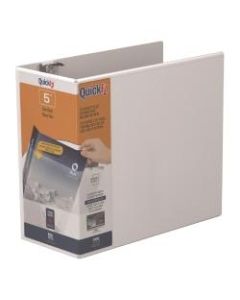 QuickFit View 3-Ring Binder, 5in Locking Angle D-Rings, 50% Recycled, White