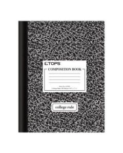 TOPS Composition Book, Marble, 7 7/8in x 10in, College Ruled, 80 Sheets, Black/White