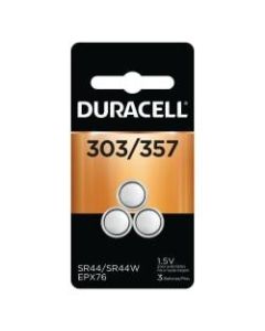 Duracell Silver Oxide 303/357 Button Batteries, Pack Of 3