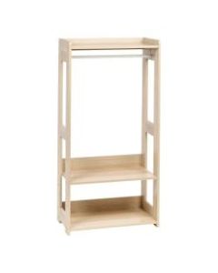 IRIS Compact Wood Garment Rack, 47-1/4inH x 23-5/8inW x 12-5/8inD, Light Brown