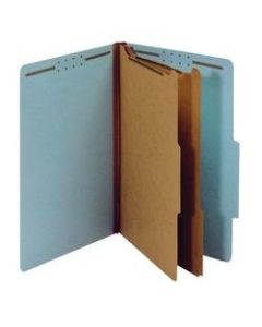 Office Depot Brand Classification Folders, 2 Dividers, Legal Size (8-1/2in x 14in), 2-1/2in Expansion, 100% Recycled, Blue, Box Of 10