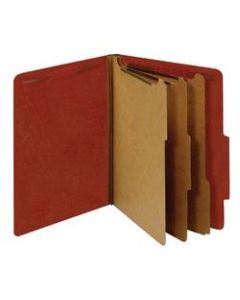 Office Depot Brand Pressboard Classification Folders With Fasteners, Letter Size (8-1/2in x 11in), 3-1/2in Expansion, 100% Recycled, Red, Box Of 10