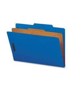 Smead Classification Folders, With SafeSHIELD Coated Fasteners, 1 Divider, 2in Expansion, Legal Size, 50% Recycled, Dark Blue, Box Of 10