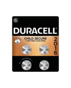 Duracell 3-Volt Lithium 2016 Coin Batteries, Pack of 4