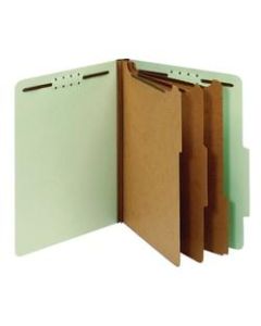 Office Depot Brand Pressboard Classification Folders With Fasteners, Letter Size (8-1/2in x 11in), 3-1/2in Expansion, 100% Recycled, Light Green, Box Of 10