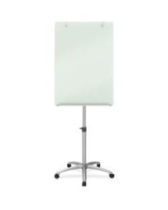 Quartet Infinity Mobile Easel,  77in High, Tempered Glass, Silver
