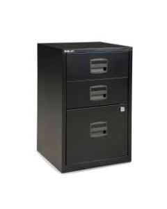 Bisley 14-13/16inD Vertical 3-Drawer Under-Desk Storage Cabinet, Metal, Black