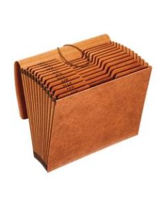 Office Depot Brand Paper Heavy-Duty File, 12 Pocket, Expansion 2in, 8 1/2in x 11in, Letter, 41 % Recycled, Brown, Pack of 1