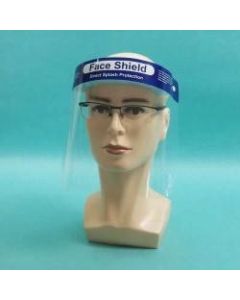 Disposable Face Shields, 13in x 8-3/4in, Blue/Clear, Pack Of 12 Shields