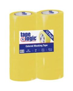 Tape Logic Color Masking Tape, 3in Core, 2in x 180ft, Yellow, Case Of 12