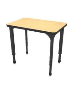 Marco Group Apex Series Adjustable Rectangle Student Desk, Fusion Maple/Black