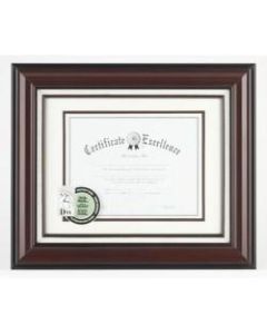 DAX Linen Insert Certificate Mahogany Frame - 14in x 11in Frame Size - Holds 11in x 8.50in Insert - 1 Each - Burgundy