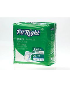 FitRight Extra Disposable Briefs, Medium, White, Bag Of 20 Briefs
