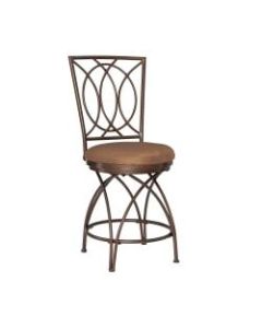 Powell Home Fashions Big & Tall Metal Crossed Legs Counter Stool, Tan/Bronze