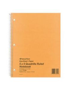 Rediform National Green Eye Ease Wirebound Notebook, 8 1/2in x 11in, Quadrille Ruled, 80 Sheets, Green